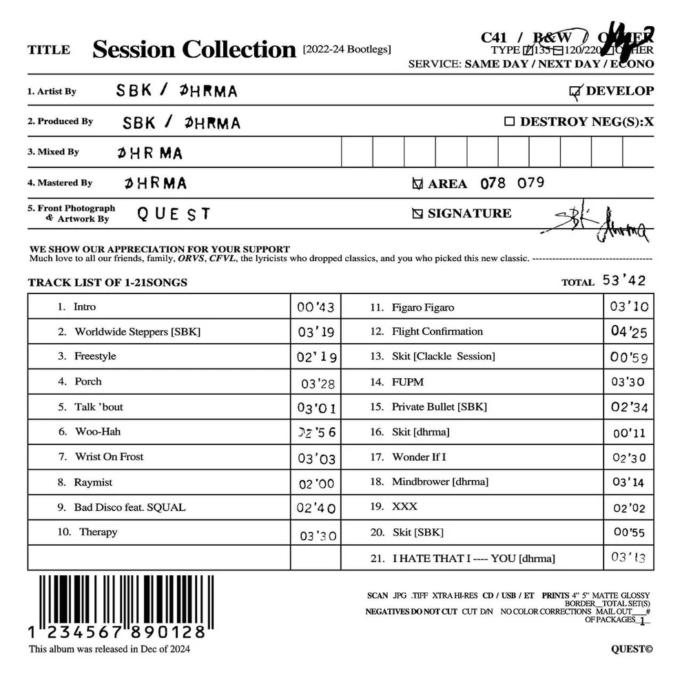 Session Collection cover back